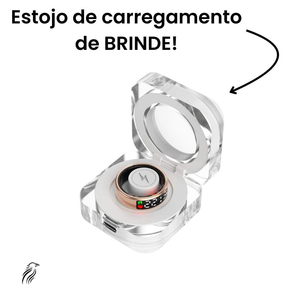 ActivePrime SR08 - Anel Inteligente Esportivo + Estojo de carregamento de BRINDE